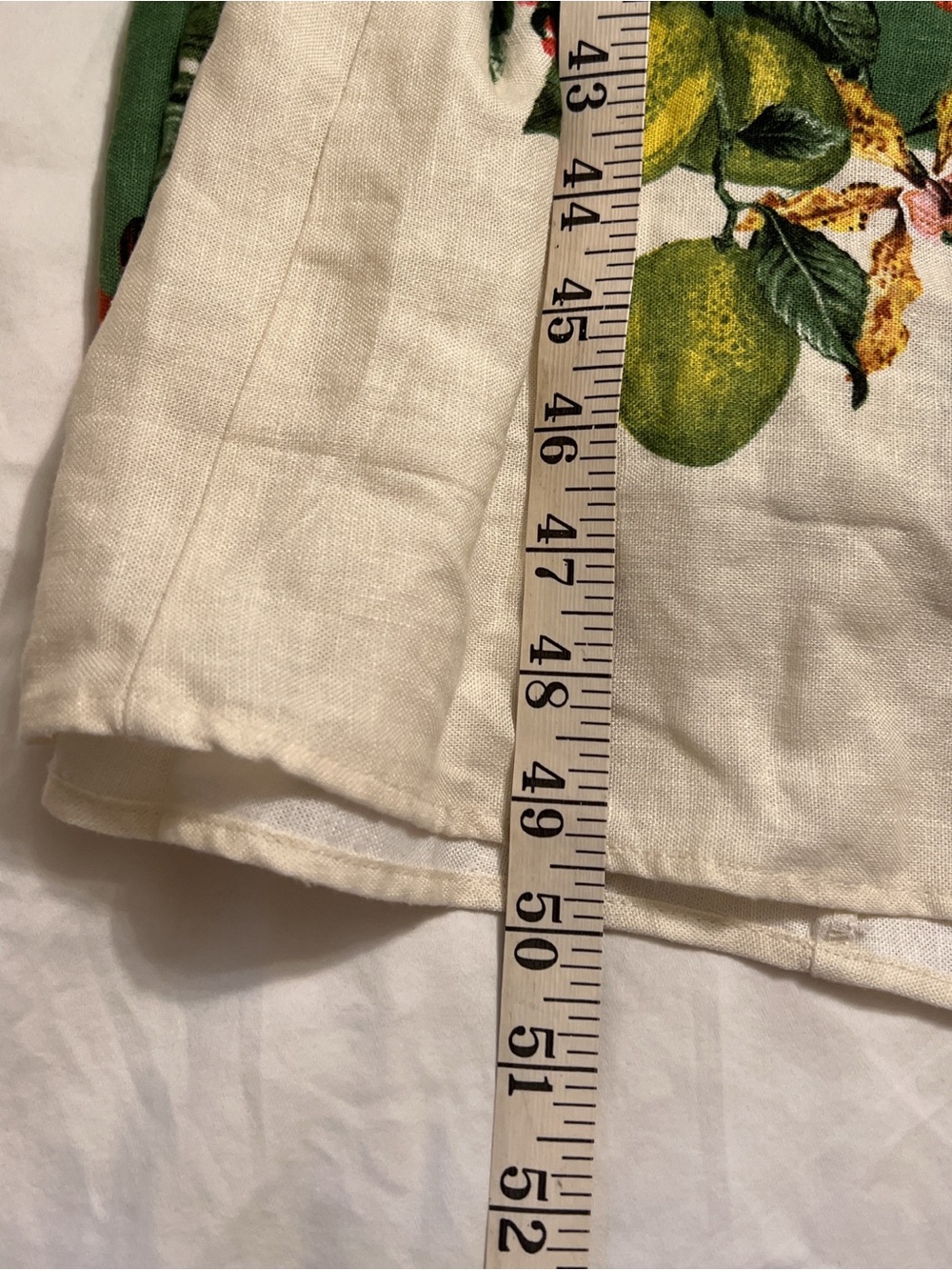 H&M Linen Blend Tropical Halter Midi Dress Green White Floral Vacation L - Picture 9 of 12